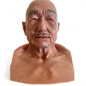 Realistic Old Man Full Head and Neck Mask Professional Grade Silicone
